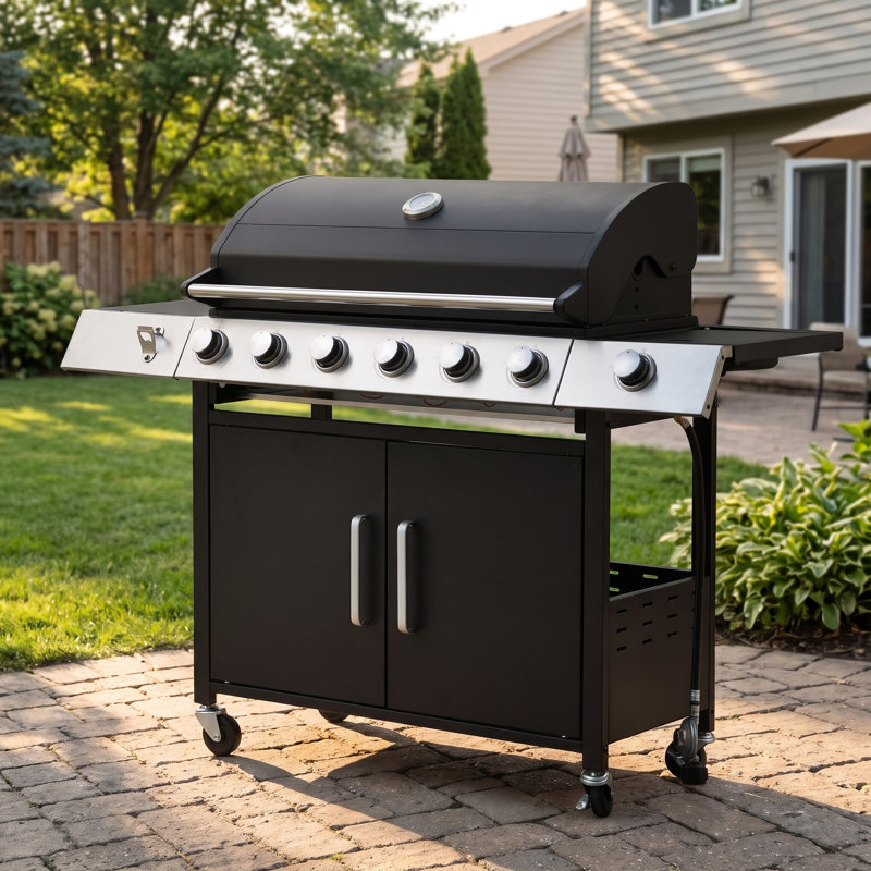 6-Burner Propane Gas Grill with 649 Sq. In. Cooking Space and Side Burner