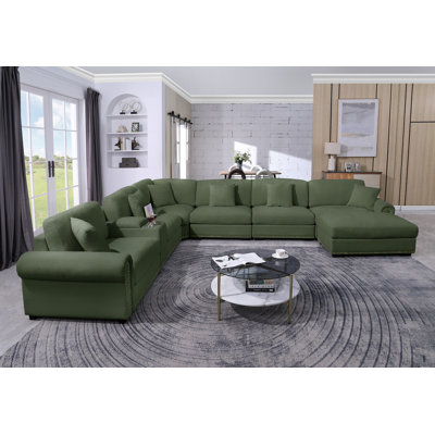 Stimpson 7-Seater Modular Sectional with Cup Holders