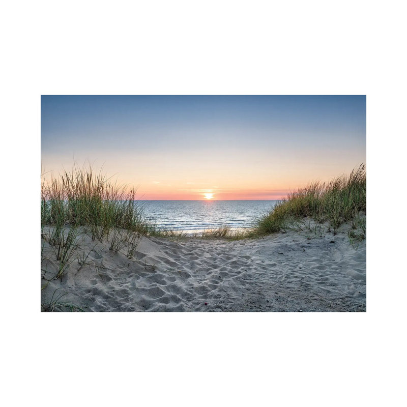 Dune Beach At Sunset par Jan Becke - Toile tendue avec châssis sur toile tendue, H 18 po x l 26 po x P 1,5 po
