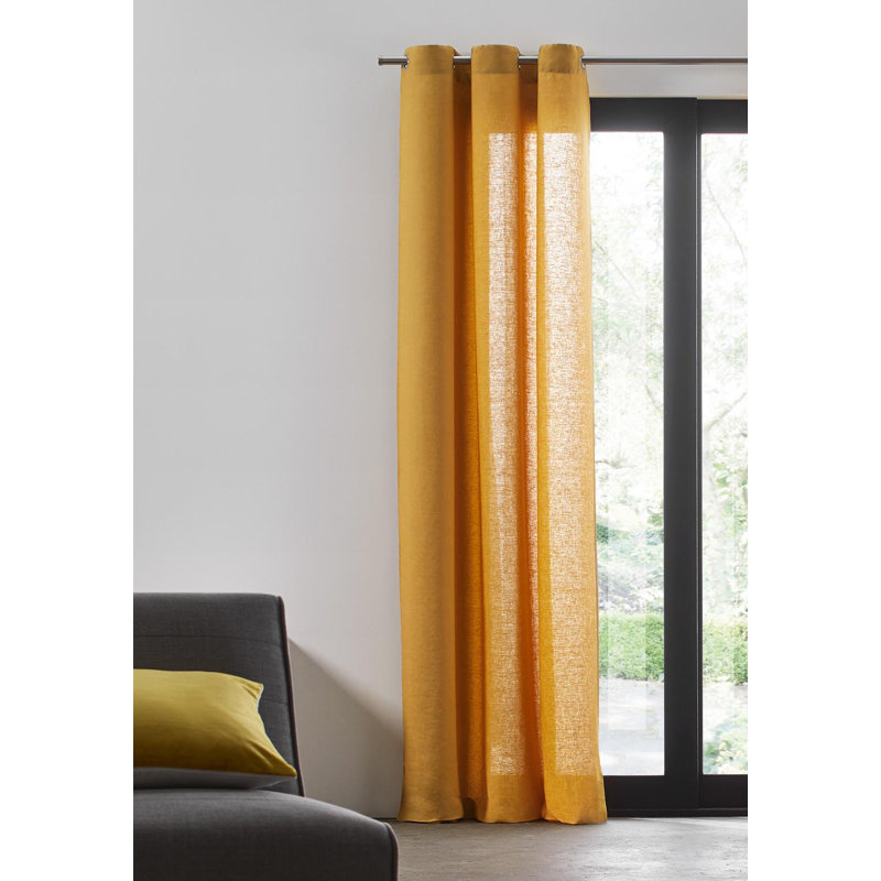 Dziedzic Linen Room Darkening Single Curtain Panel, 140 W x 350 D cm, White