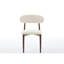 Chaises de salle à manger modernes modernes en métal beige de 2 pour la cuisine et le café, espace mince - Efficace avec grain de bois, structure, surface facile à nettoyer