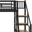 Lit superposé simple au-dessus de double avec gigogne et escalier de rangement Auren-173388613