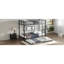 Lit superposé simple TG au-dessus de simple avec lit gigogne simple, noir-899406088