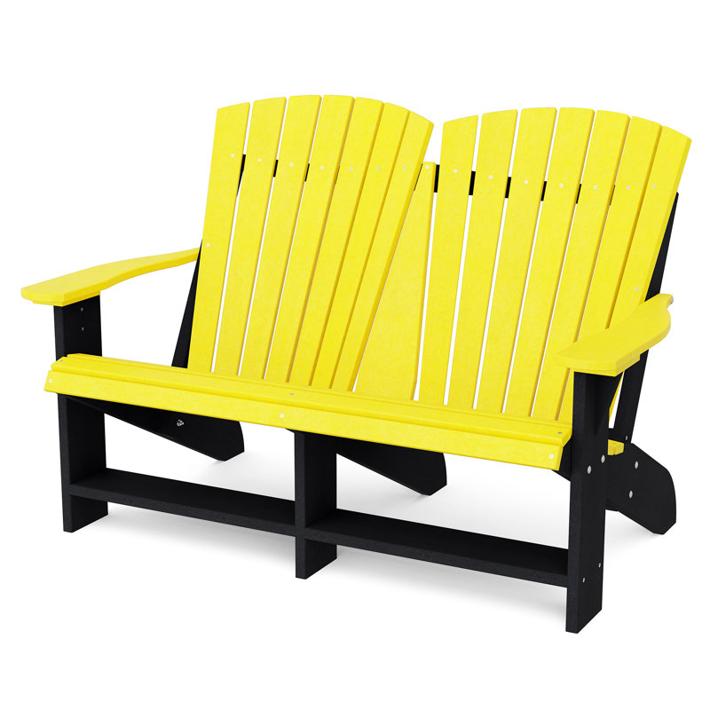 Chaise Adirondack double Heritage, Jaune citron / noir