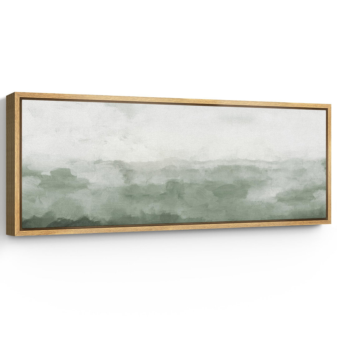 Minimal Landscape Misty Green Horizon Framed On Canvas Print IDEA4WALL 