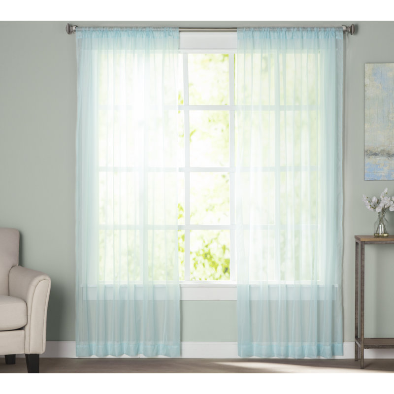 Kober Sheer Curtain Panel Pair, 59"W x 84"L, Gray