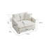 2 places et chaise, tissu chenille blanc, structure en bois massif robuste, éponge, espace de vie relaxant, matériaux de qualité, expérience d'assise
