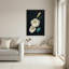 «White Morning Glory», fleurs et sarcelle sur toile noire-133518213