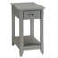 Table d'appoint grise avec tablette inférieure-1752431801