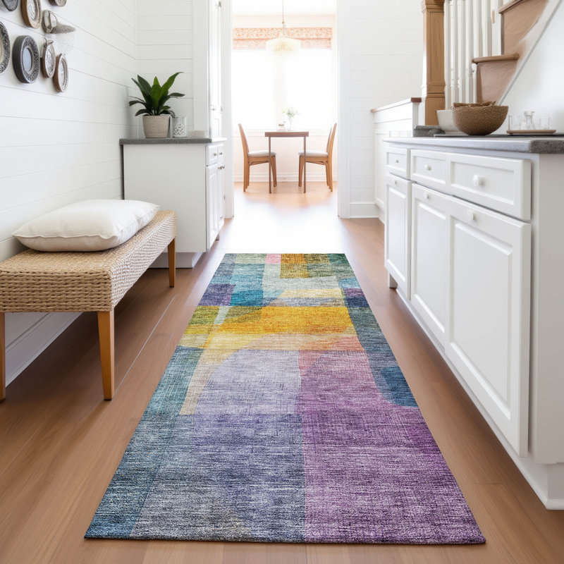 Premium Machine Washable Albarran AMF1113 Modern Rug, Runner 2'3" x 7'6"