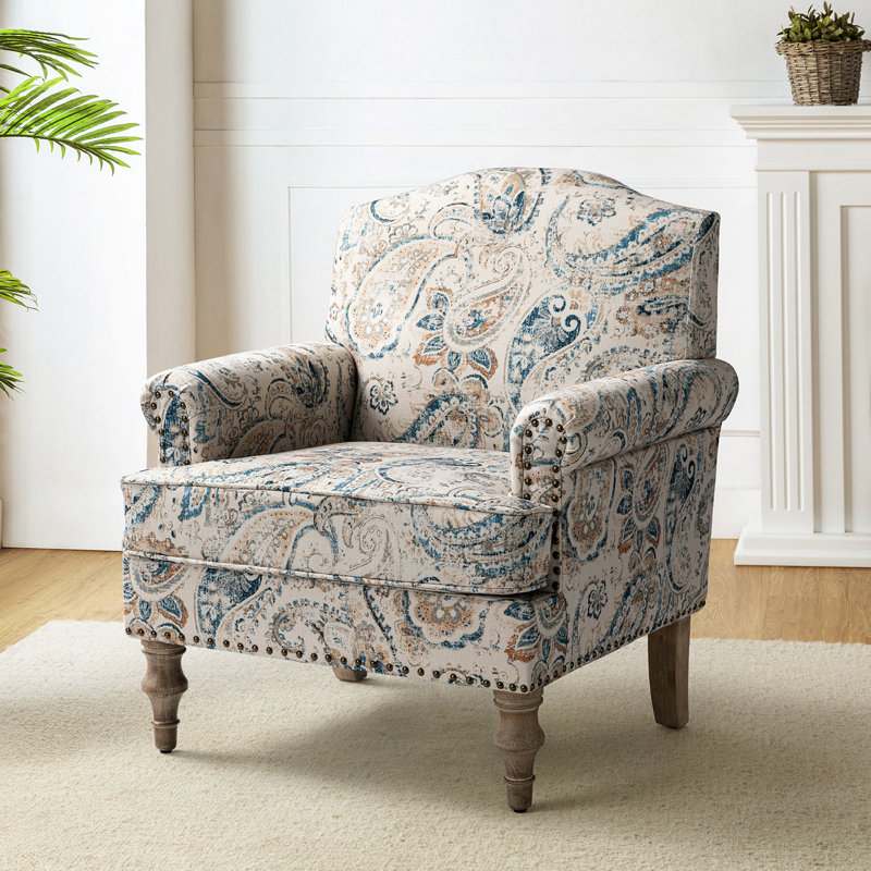 Fauteuil rembourré 30 po Mooresville, Mélange de polyester à motif cachemire