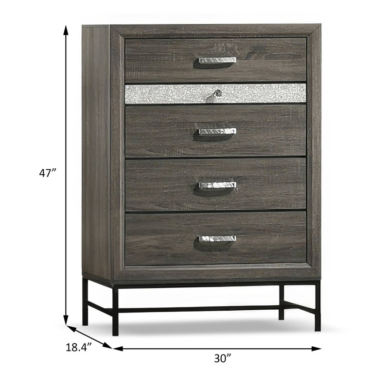 Commode Voleta contemporaine, gris