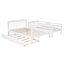 Lit superposé simple avec rangement, lit gigogne simple et garde-corps - Bois massif blanc pour lit gigogne, adultes fonctionnels avec rangement-1501922068-1501922069