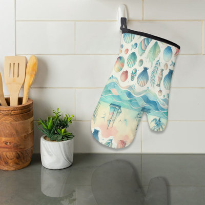 Calm Sea Hues Oven Mitt Cotton Twill