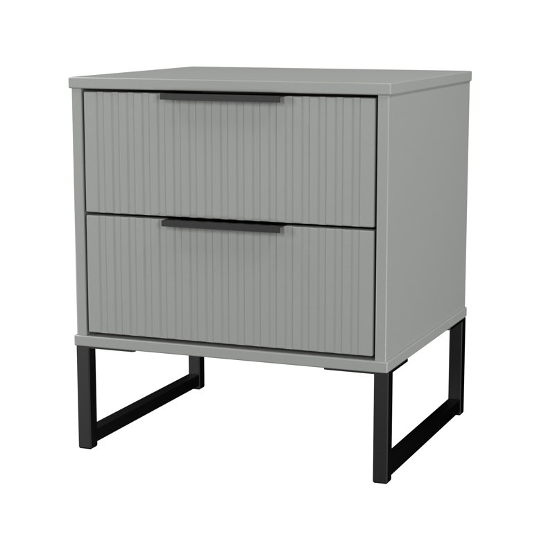 Chaelynn 45cm W Manufactured Wood Bedside Table, Grey