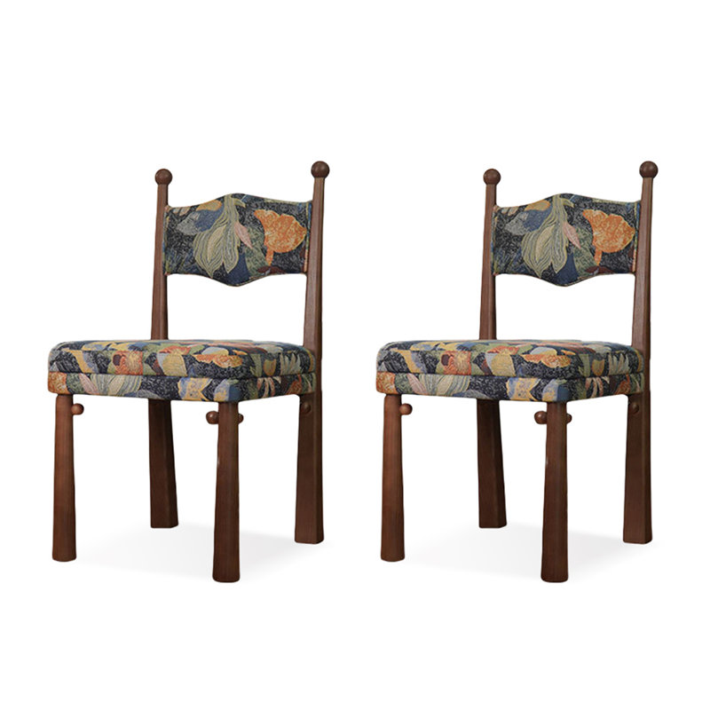 Chaise d'appoint 18,9 po à dossier brun uni (ensemble de 2)
