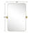 Aura Rounded 30" H x 20" W Small Rectangular Pivoting Metal Framed Wall Mounted Bathroom Vanity Mirror in Brushed Gold-72292226-68333609
