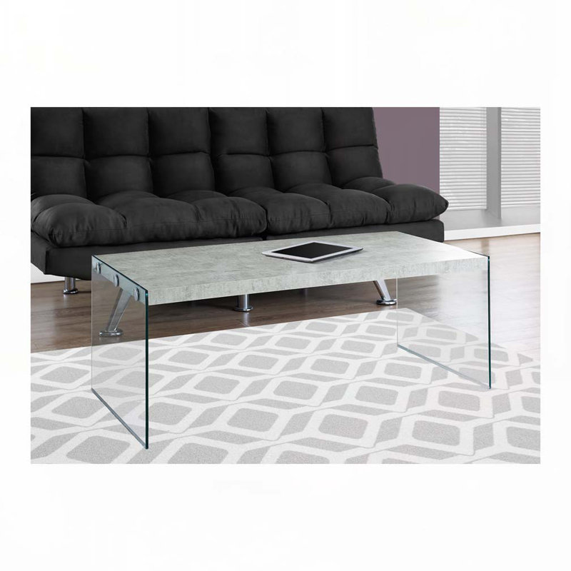 Table basse à plateau en bois avec traîneau
