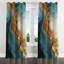 Rideau occultant avec œillets Gold Teal Ocean Spiral - Abstract Spirals-1679029261-1679046087