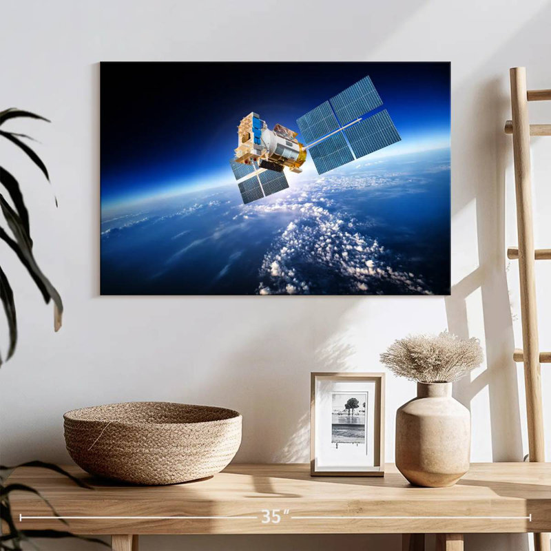 Oberle Satellite Hovering Over Earth, 32" H x 48" W
