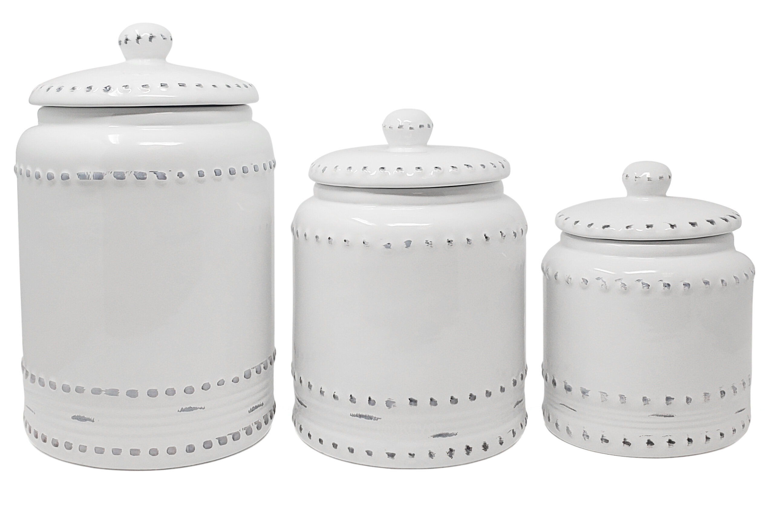 White Small & Large Ceramic Kitchen Crock (Set of 2) – MyGift