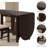 Drop-Leaf Table Rustic Rubberwood Dining Table with Spacious Tabletop Small Drawer-1166376073