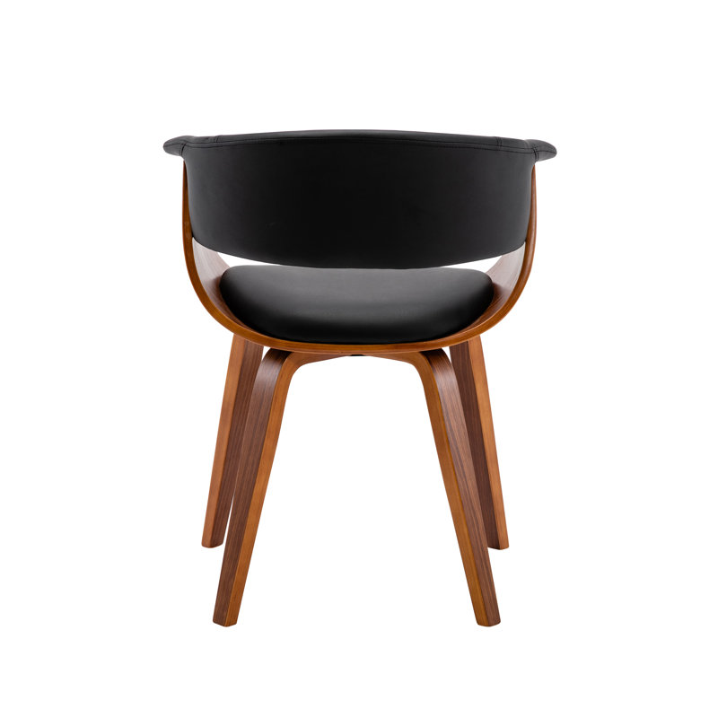 48cm H Polyurethane Upholstered Armchair, Black