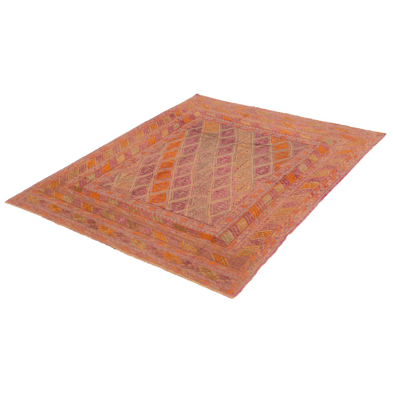 Tapis unique en laine noué à la main 6 pi 9 po x 8 pi 10 po nouvel âge Jimette