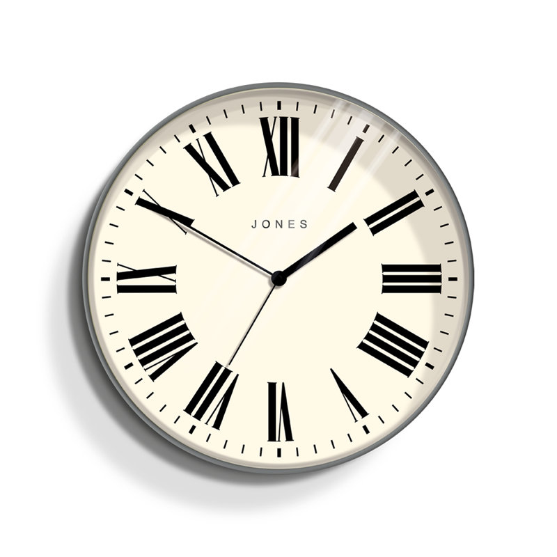 MAGAZINE (ROMAN) Acrylic Wall Clock, Grey