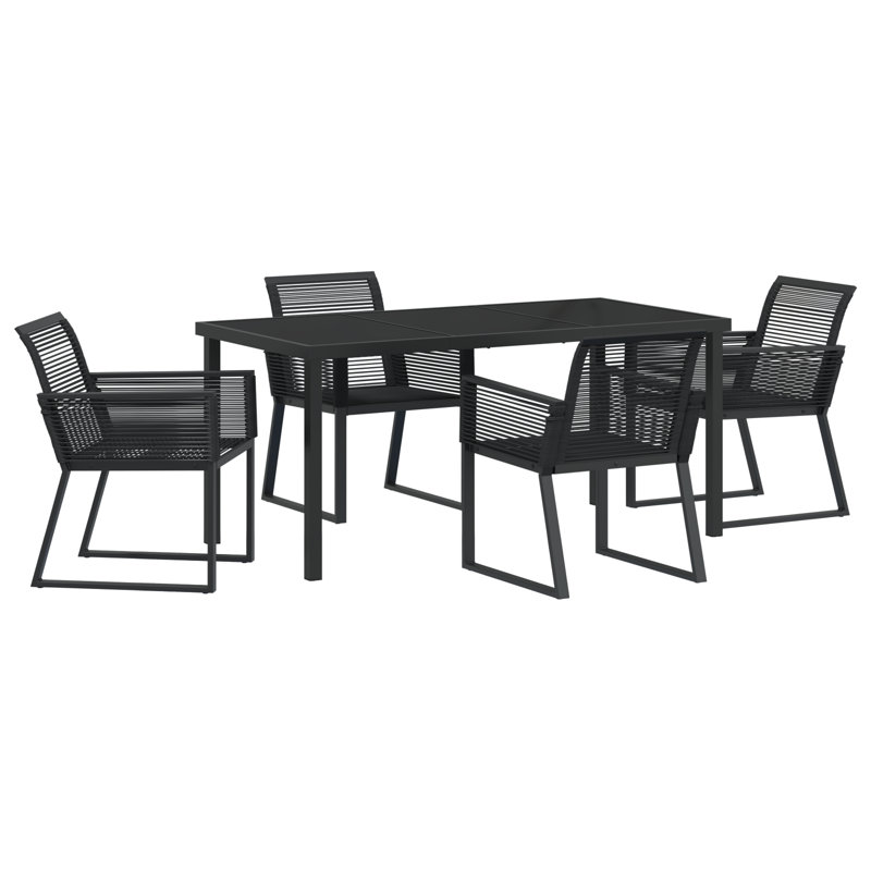 4 - Person Patio Dining Set with, 73cm H x 160cm W x 80cm D