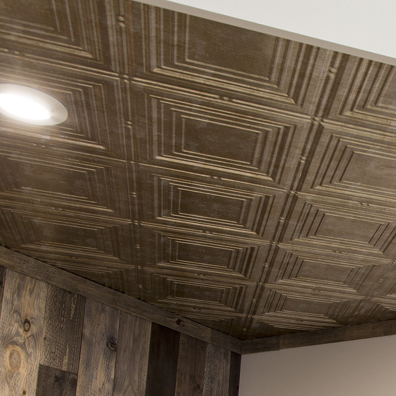Panneau de plafond décoratif en vinyle 2 pi x 4 pi FASÄDE, Grey