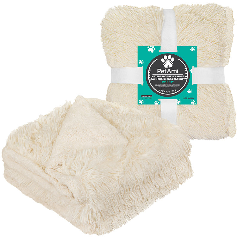 Sherpa en fausse fourrure, 29 po x 40 po, Beige