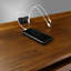 Bureau pliant avec tiroir coulissant et port USB - Brun chaud