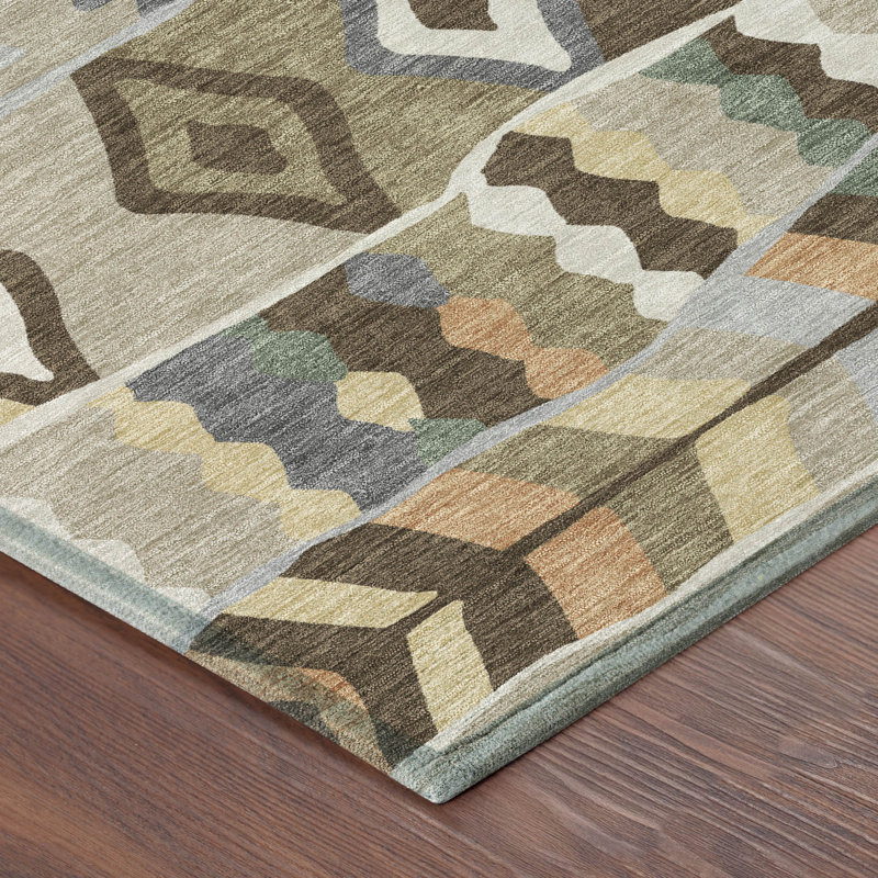 Machine Washable Indoor/Outdoor Chantille ACN2844 Lodge Rug, 1'8" x 2'6", Chocolate