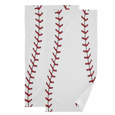 All-Star Baseball Hand Towels - Soft, Absorbent, Decorative Set for Bathroom, Kitchen, Gym, Spa, and Home - 28x14 in