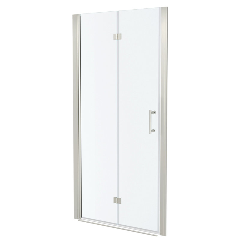 Porte de douche pliante sans cadre avec verre trempé