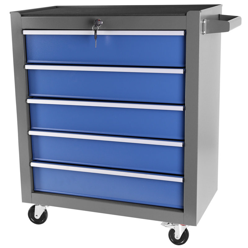5 Drawers Rolling Tool Chest with Wheels, Portable Rolling Tool Box on Wheels, Blue