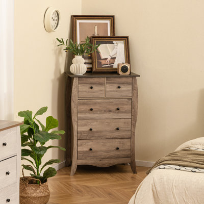 Commode 38 po avec 5 tiroirs pliants en tissu et ensemble anti-basculement
