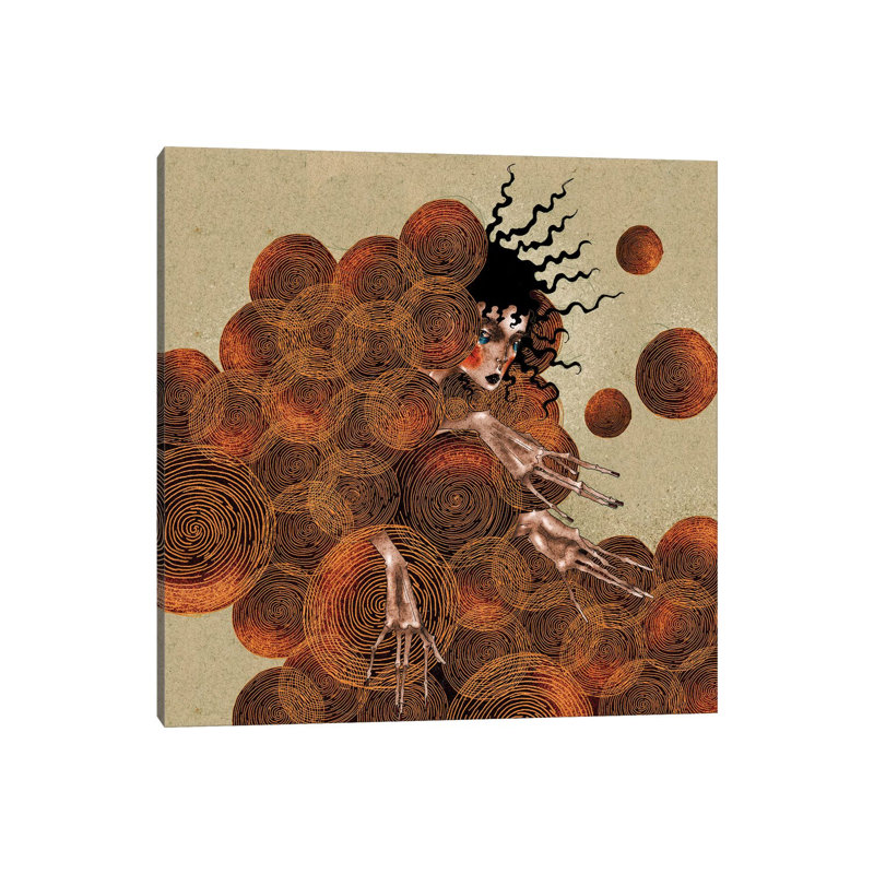 Golden Spirals by DEMÖ - Wrapped Canvas Gallery-Wrapped Canvas Giclée, 30.48 cm H x 30.48 cm W