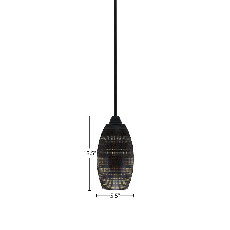 Paramount Matte Black Glass Mini Pendant Light