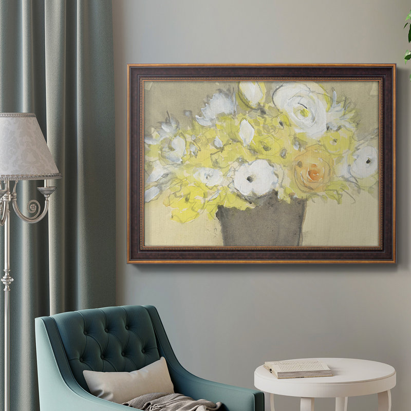 Table Bouquet II, H 21 po x l 25 po x P 2,5 po, Toile avec cadre brun