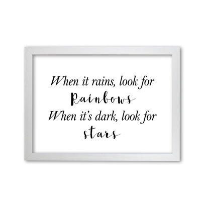 When It Rains Look for Rainbows 1 Piece Wall Art