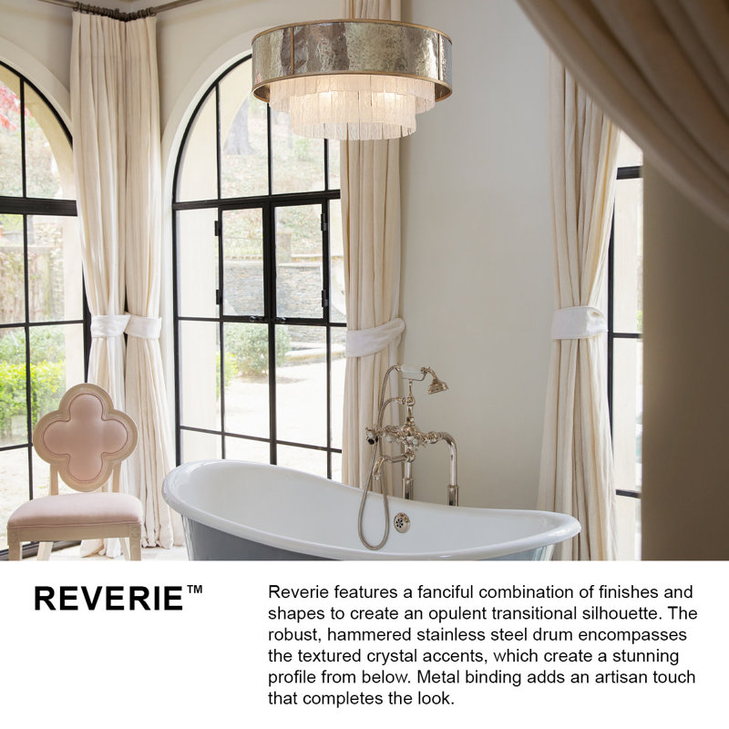 Reverie 8 - Light Unique Drum Chandelier, 26" H x 26" W x 26" D