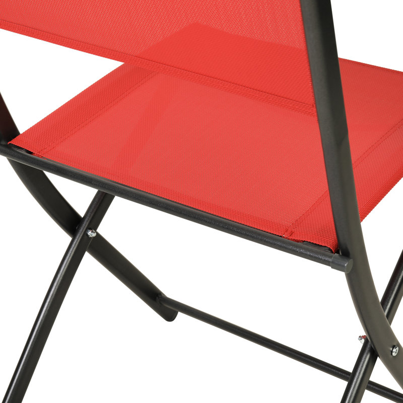 Chaise pliante Aundreia, Noir / rouge