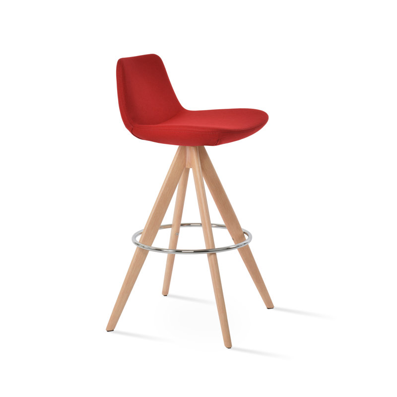 Tabouret Pera Pyramid, Naturel, Tabouret de bar, Rouge