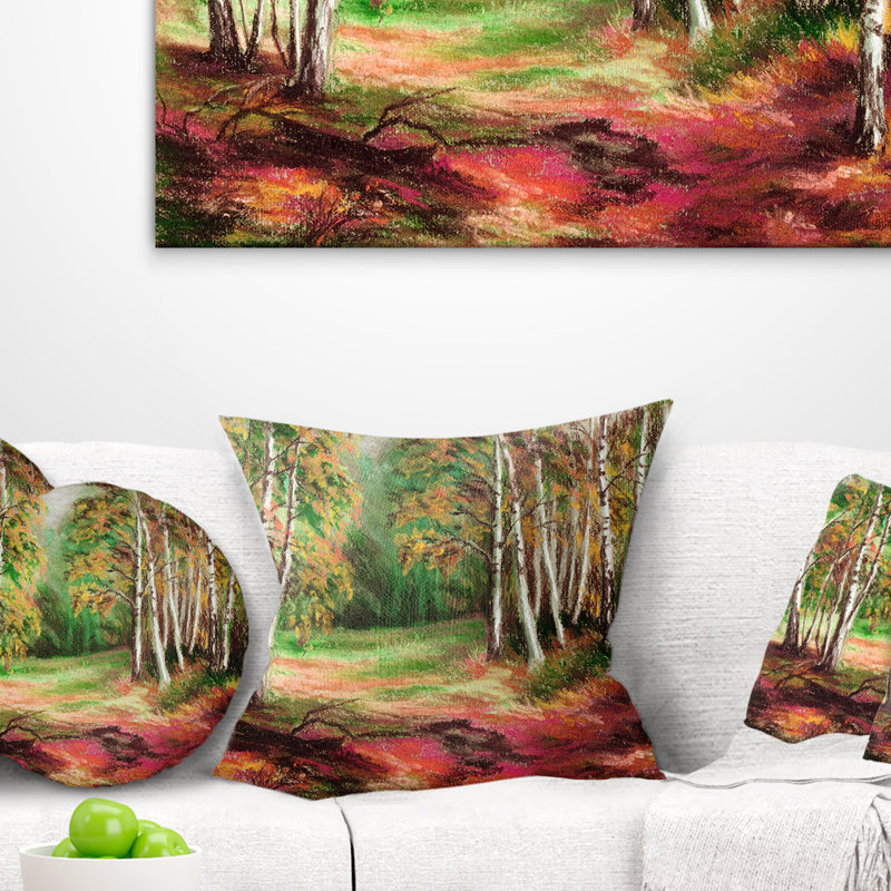 Coussin paysage paysage d'automne, 16 po x 1 po, Carré