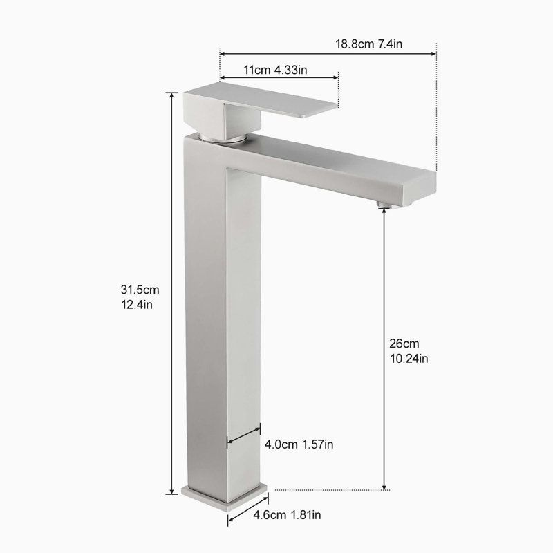 Robinet à poignée simple à un trou avec drain escamotable pour lavabo de meuble-lavabo, Brushed Gold