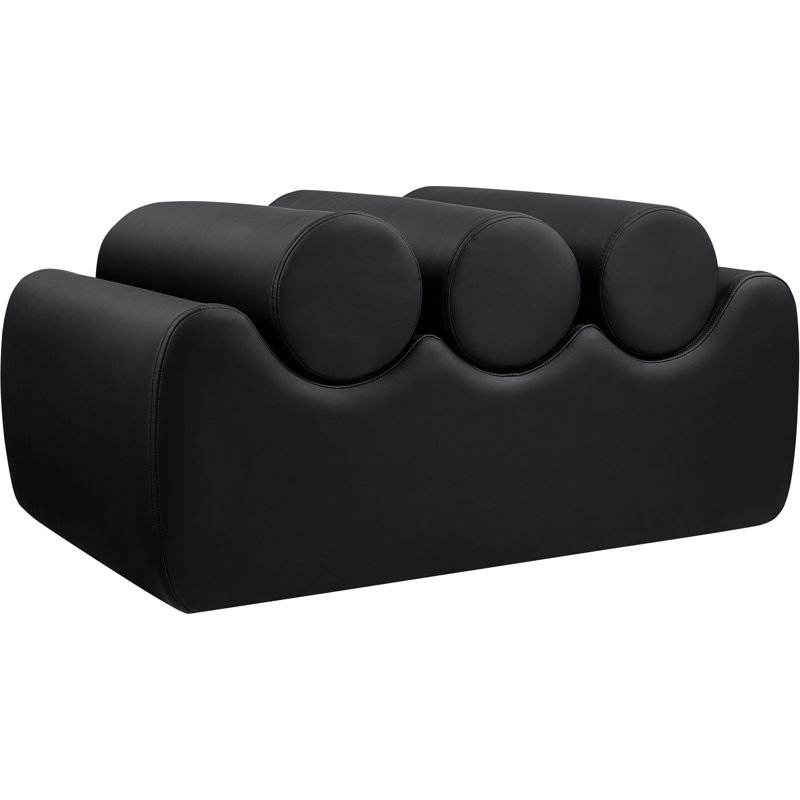 Rumble Vegan Leather Bench, 16.5" H x 32" W x 22" D, Black Vegan Leather