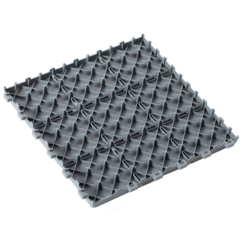Gray Plastic Interlocking Square Outdoor Deck Tiles with Water Protection