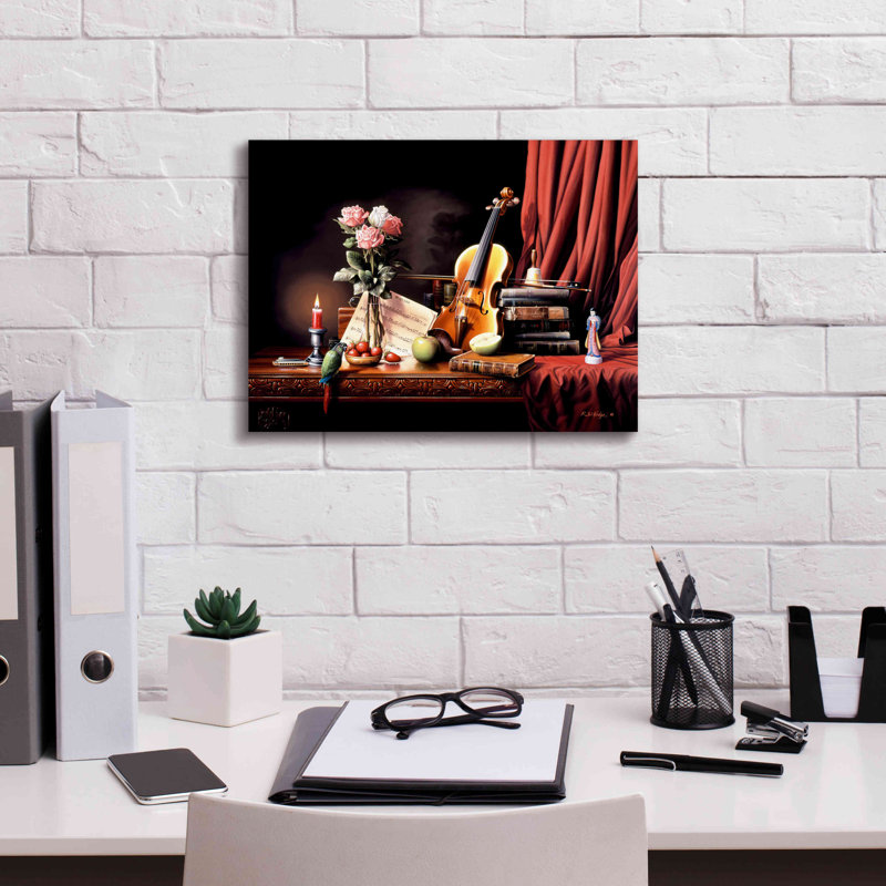 «The Love» par R. Hed, art mural sur toile, H 12 po x l 16 po x P 0,75 po